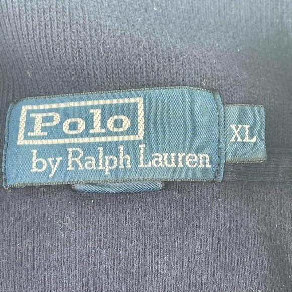 VTG Polo Ralph Lauren 1/4 Zip Pullover Size XL Navy Blue Sweater sweatshirt - Picture 9 of 10
